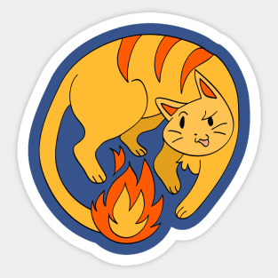 Fire Cat Sticker